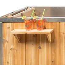 16 inch square cedar shelf for a cold plunge tub