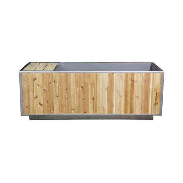 Flow cold plunge in a knotty cedar exterior finish