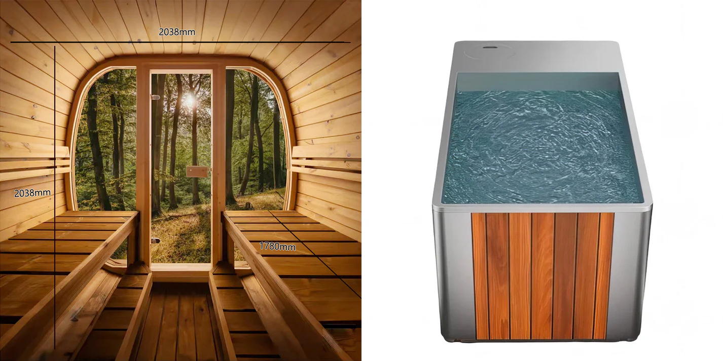 Fire & Ice Premier — Auris 2 Outdoor Sauna & Frost Cold Plunge