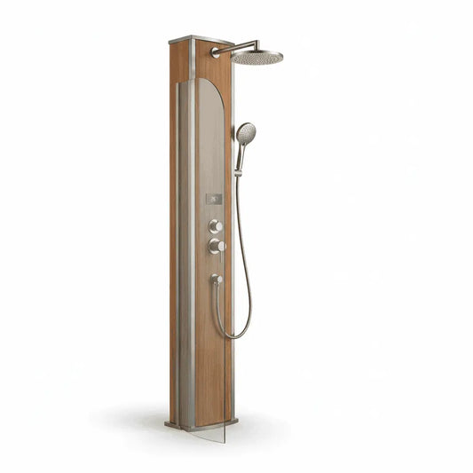 Viken Teak & Steel Outdoor Spa Shower Tower