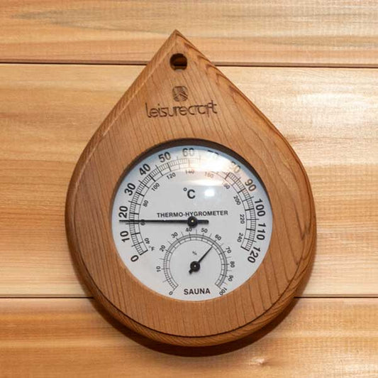 Cedar sauna thermometer