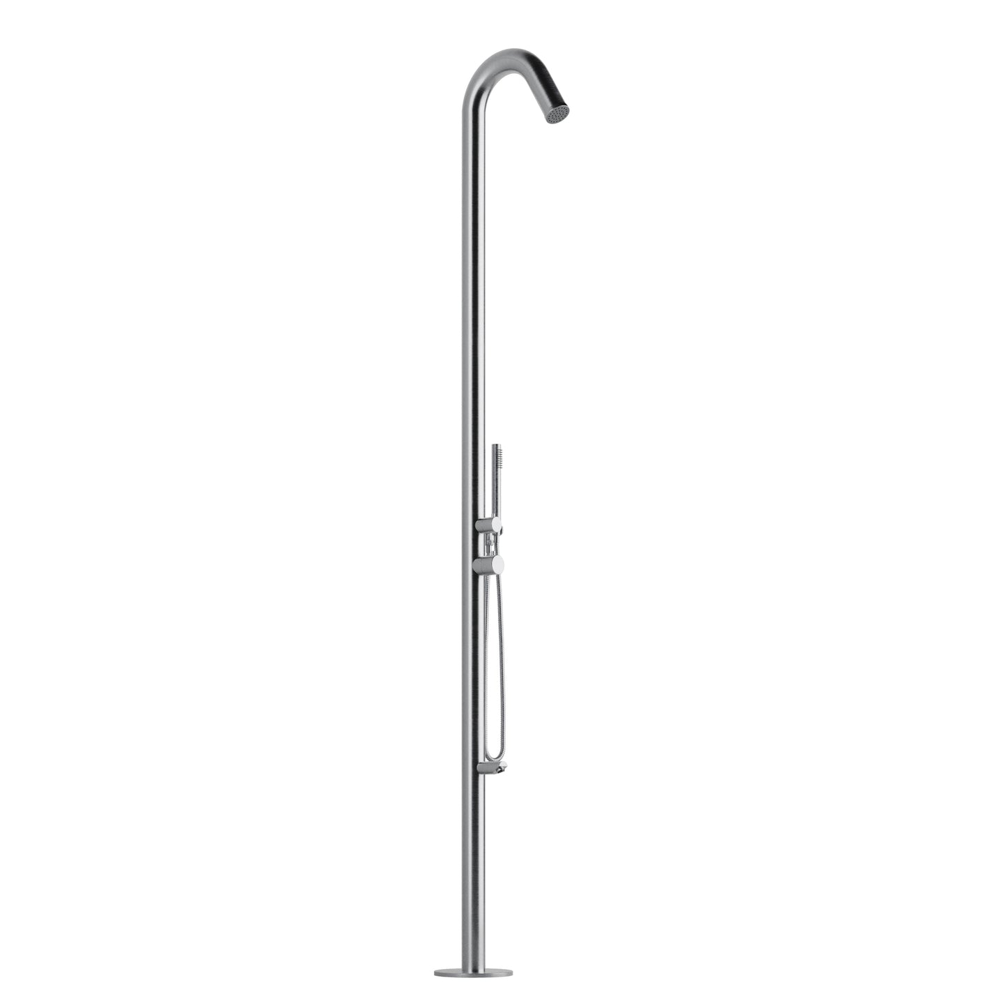Wave Outdoor Shower 1055-SSB freestanding brushed stainless steel column