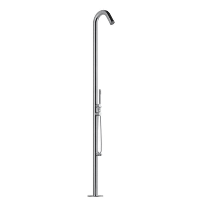 Wave Outdoor Shower 1055-SSB freestanding brushed stainless steel column