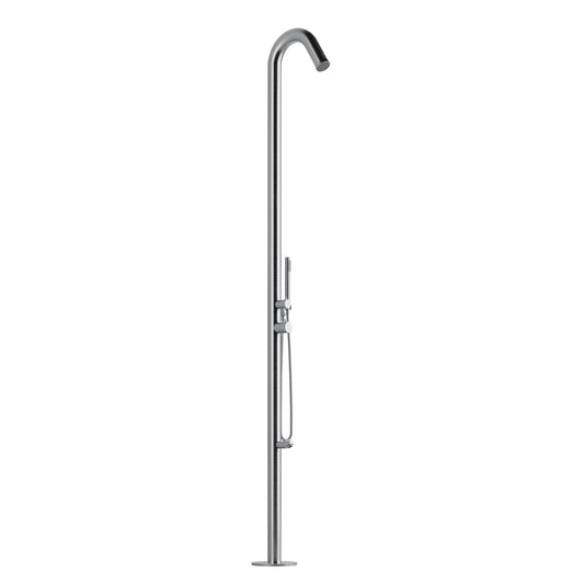 Wave Outdoor Shower 1055-SSB freestanding brushed stainless steel column