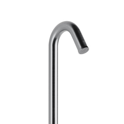 Wave outdoor shower brushed stainless detail