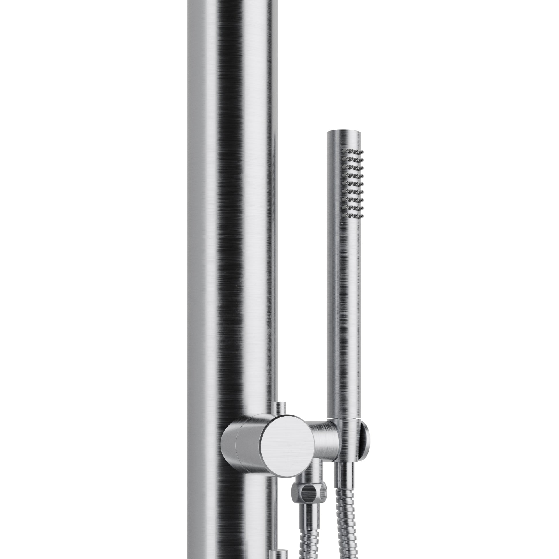 Wave outdoor shower handshower and diverter