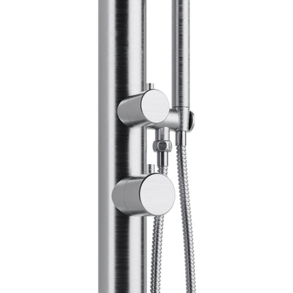 Wave outdoor shower foot rinse spout
