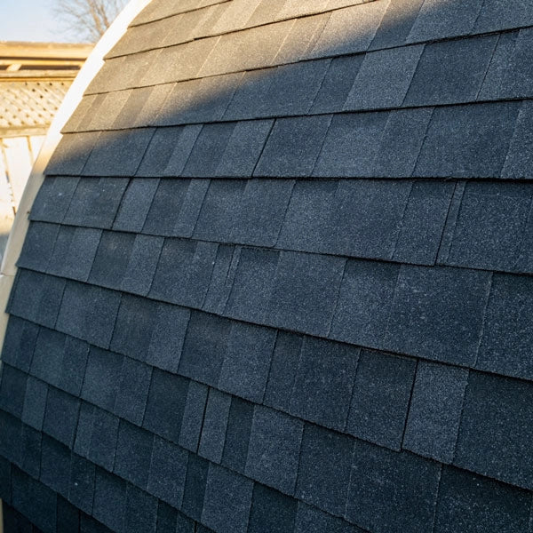 CT MiniPOD sauna fitted with a black asphalt shingle roof