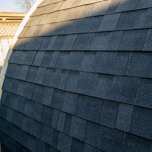 CT MiniPOD sauna fitted with a black asphalt shingle roof