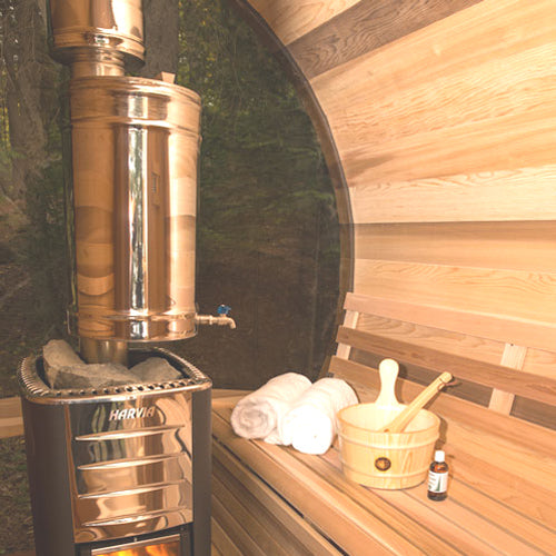 Chimney kit venting out the top with an integrated water tank
