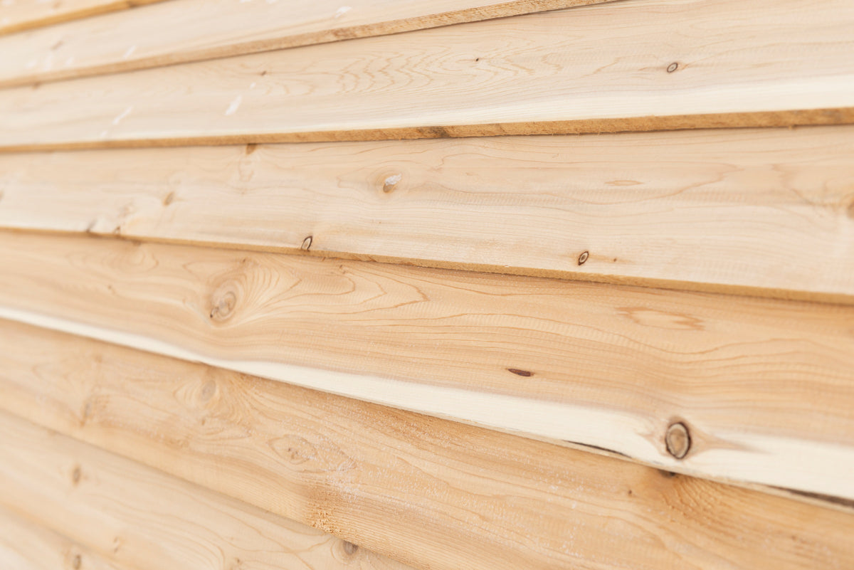 Eastern White Cedar stave grain detail on the CT Elation sauna