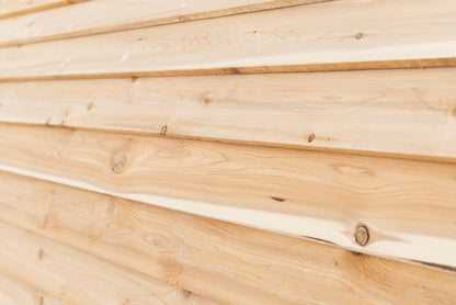 Eastern White Cedar stave grain detail on the CT Elation sauna