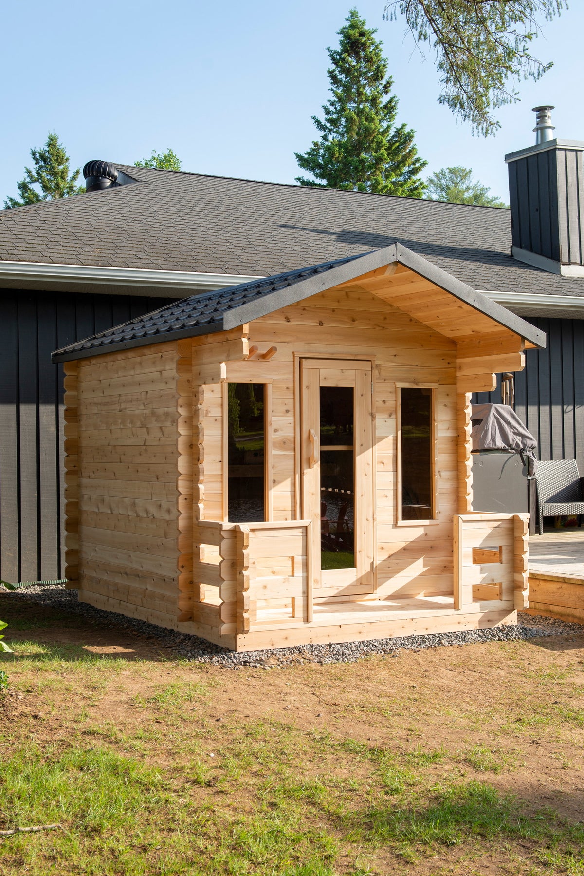 CT Georgian With Porch configuration seen from an angle showing the porch depth