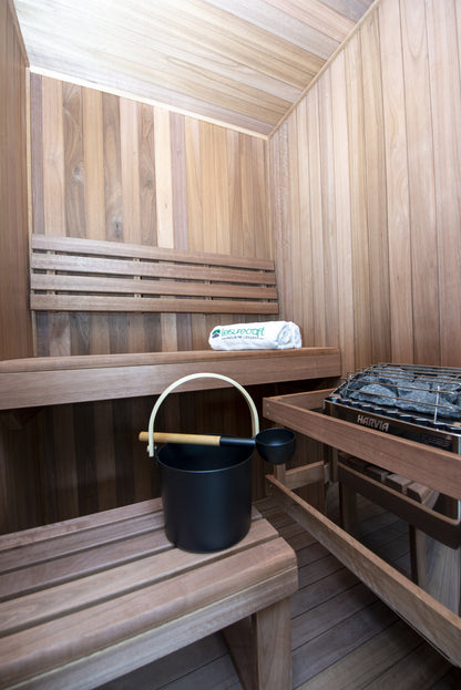 CT Element Nook sauna interior with two-tier Thermo Grandis benches