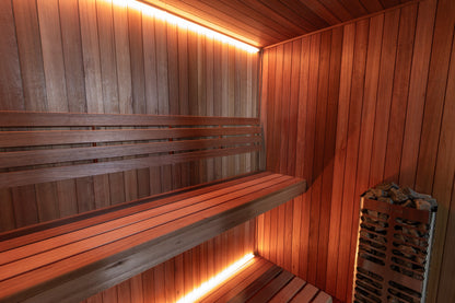 CT Element Studio sauna interior with two-tier Thermo Grandis benches