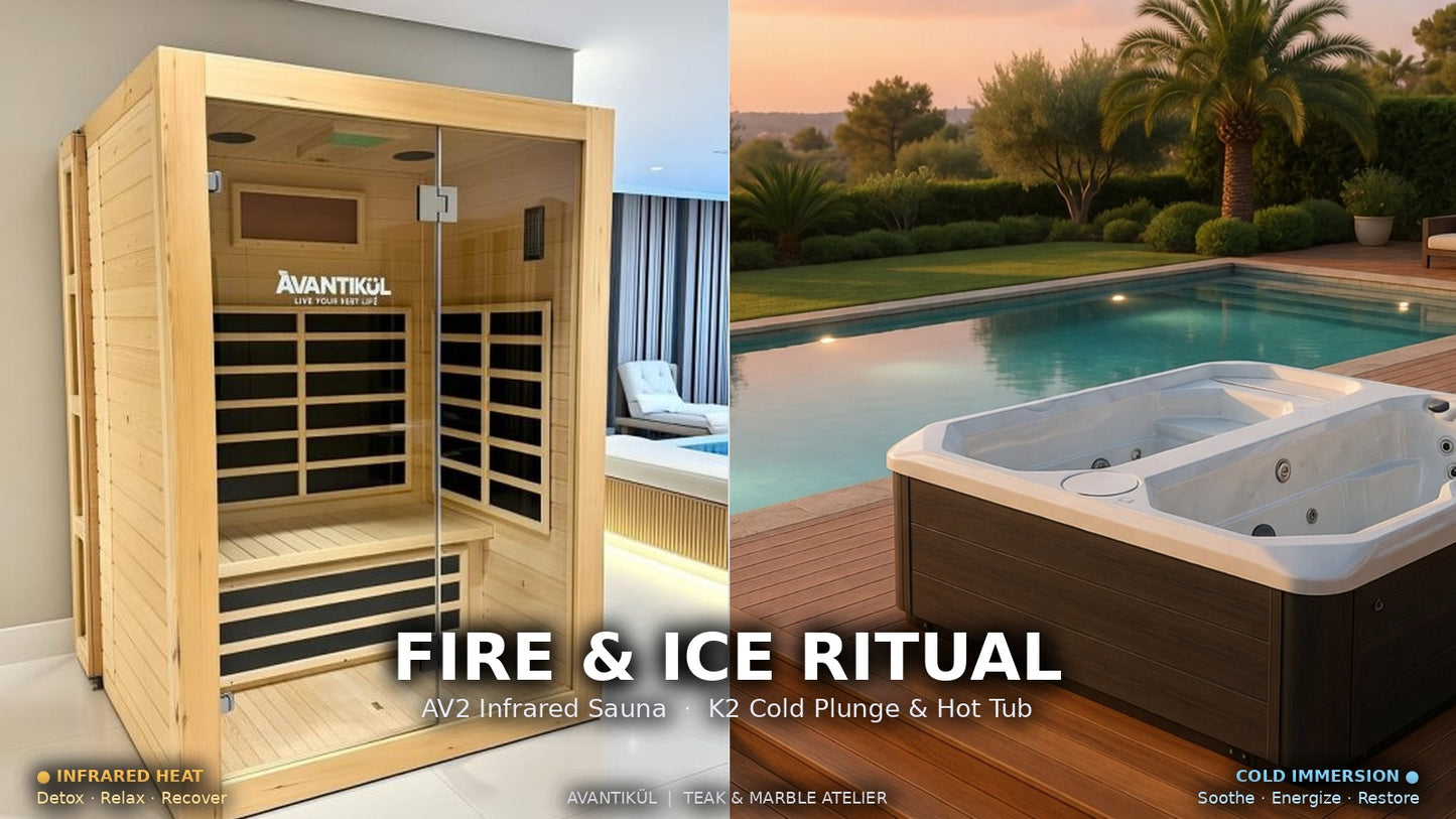 Fire & Ice Ritual — AV2 Infrared Sauna & K2 Plunge & Hot Tub
