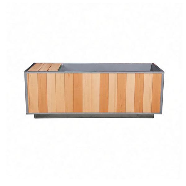 Flow cold plunge in a clear cedar exterior finish