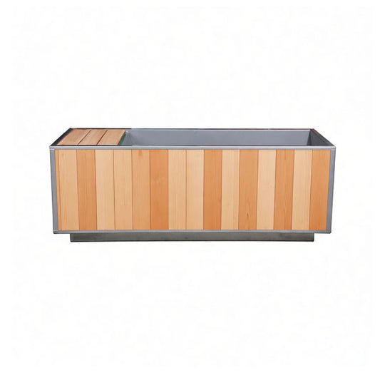 Flow cold plunge in a clear cedar exterior finish